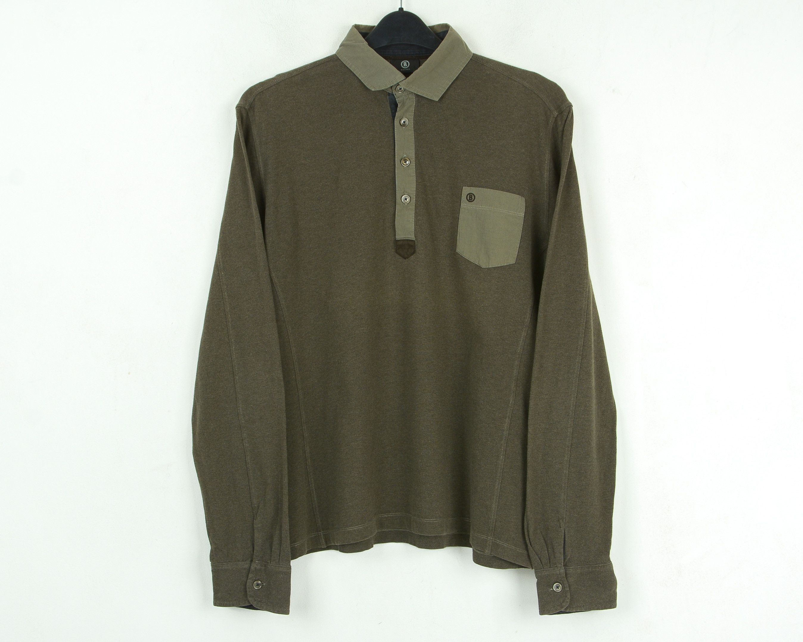 Bogner Pullover Polo Shirt Button Up Long Sleeve Cotton Casual Top Size US XL / EU 56 / 4 - 1 Thumbnail