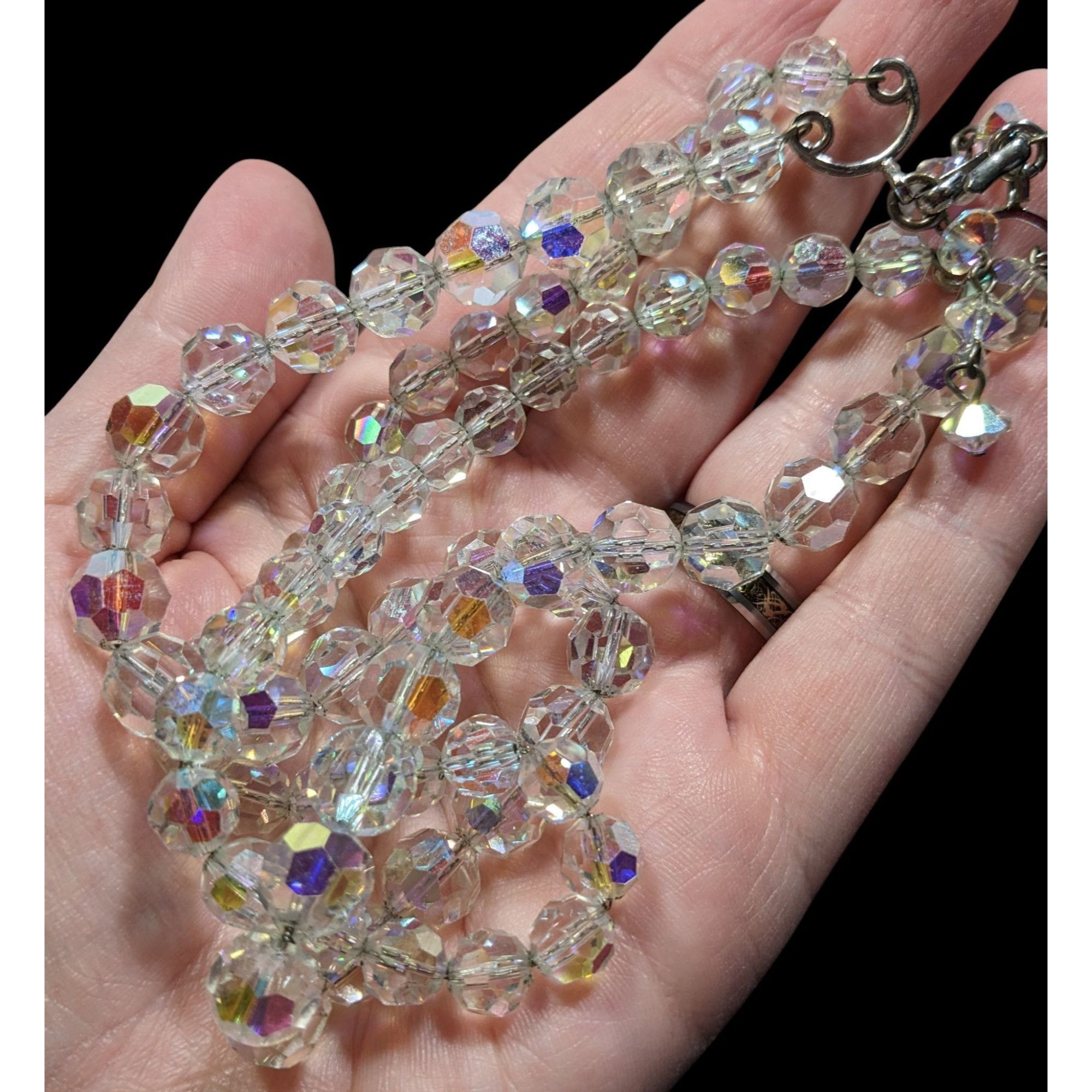 Other Vintage Double-Strand Aurora Borealis Crystal Bead Necklace Size ONE SIZE - 3 Thumbnail