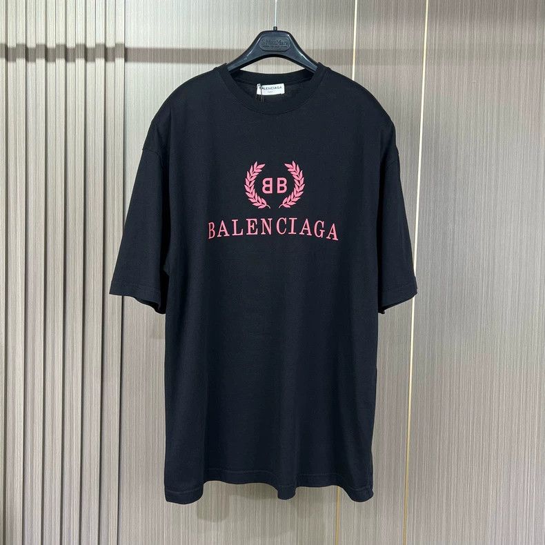 Balenciaga Balenciaga Black-pink wheat-ear printed monogram short slee Size US S / EU 44-46 / 1 - 1 Thumbnail