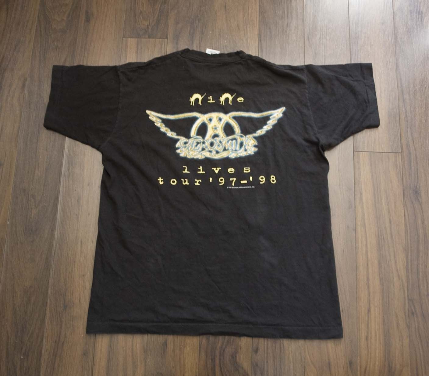 Vintage Aerosmith T Shirt Nine Live Tour 1997 Size L Vintage Size US L / EU 52-54 / 3 - 2 Thumbnail