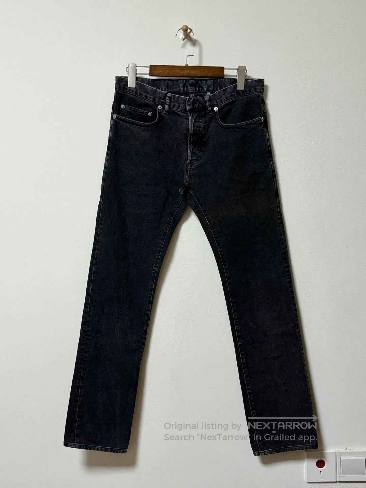 Dior [30] Dior Homme 'Luster' Black Wax Coated Denim Jeans | Grailed