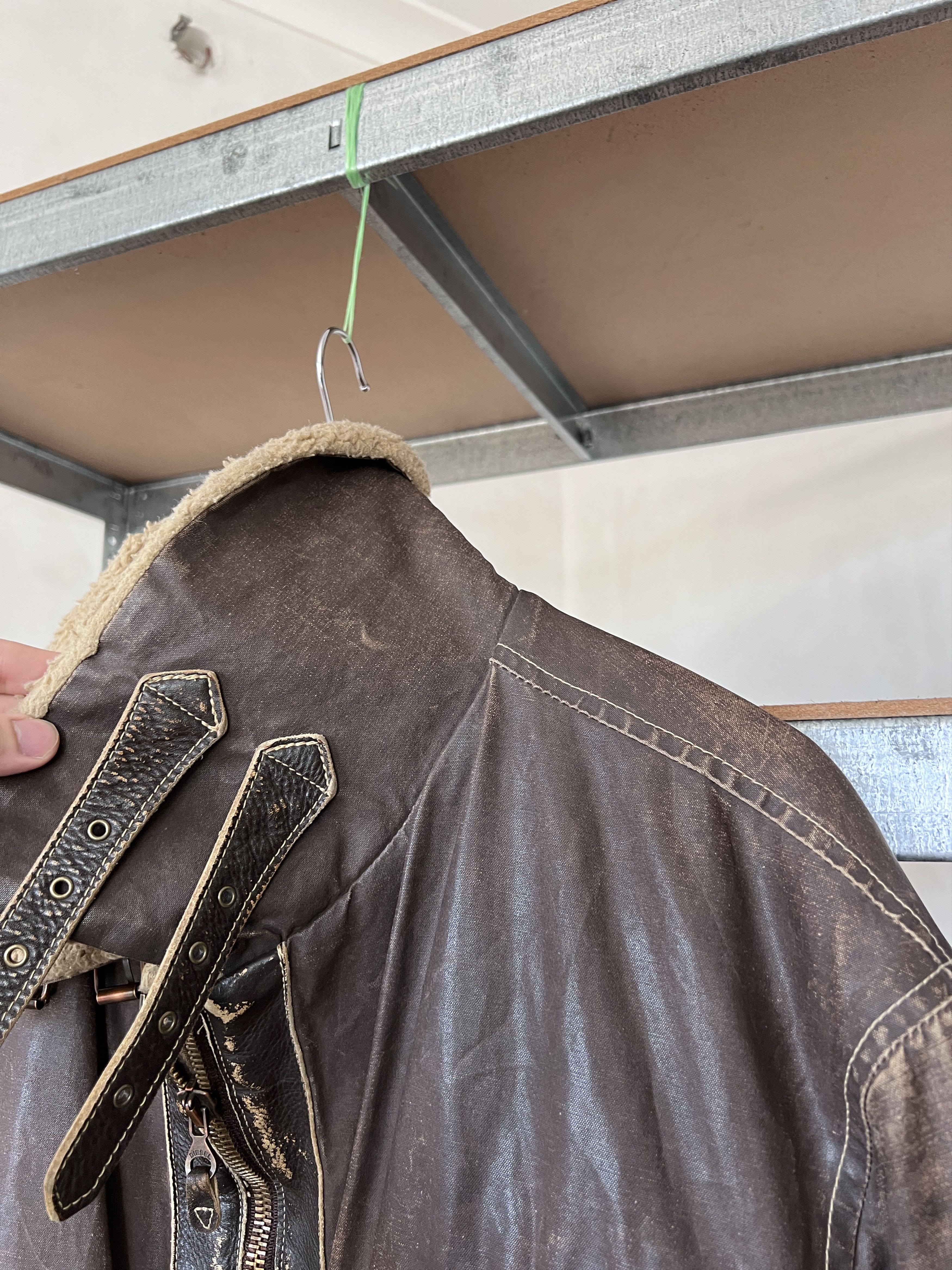 Diesel Diesel Vintage DMB 1955 Wax Sheepskin Distressed Jacket Size US XXL / EU 58 / 5 - 4 Thumbnail