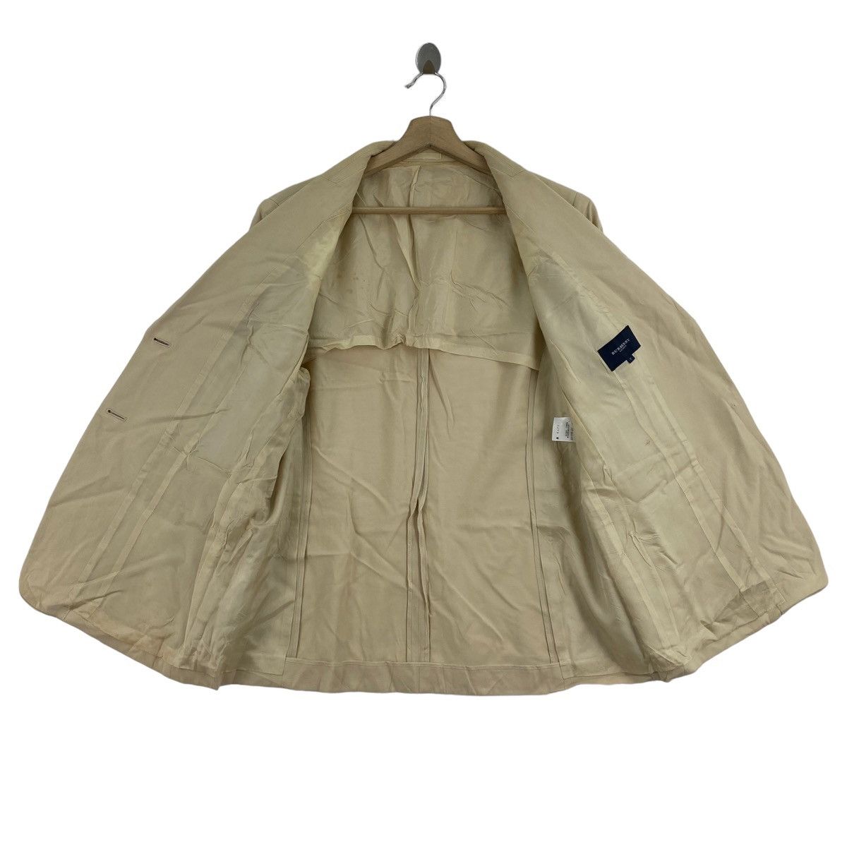 Burberry × Vintage Vintage BURBERRYS LONDON Plain Beige Blazer Coat Size US L / EU 52-54 / 3 - 3 Thumbnail