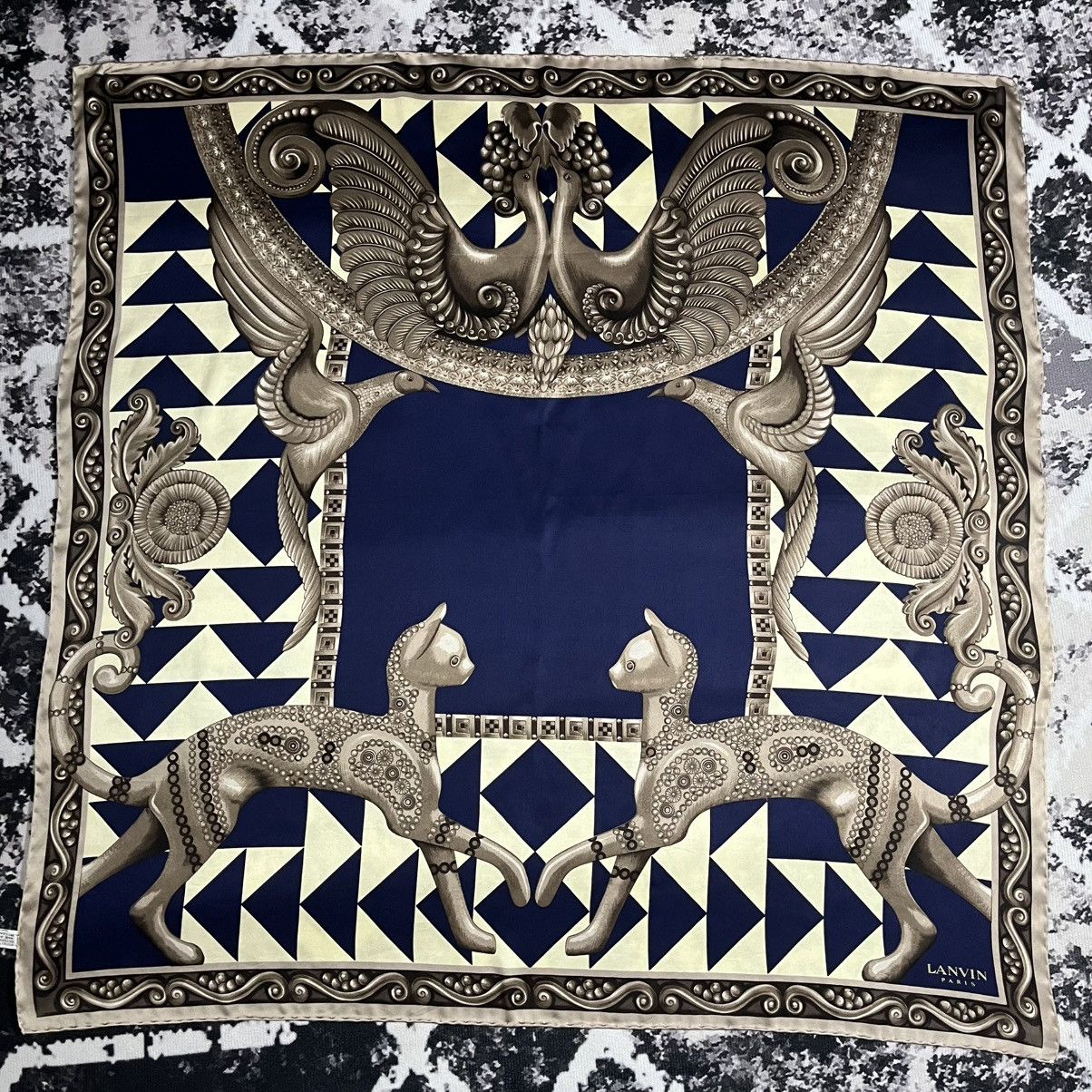 Lanvin Lanvin Paris 3D design Silk Scarf Size ONE SIZE - 1 Thumbnail