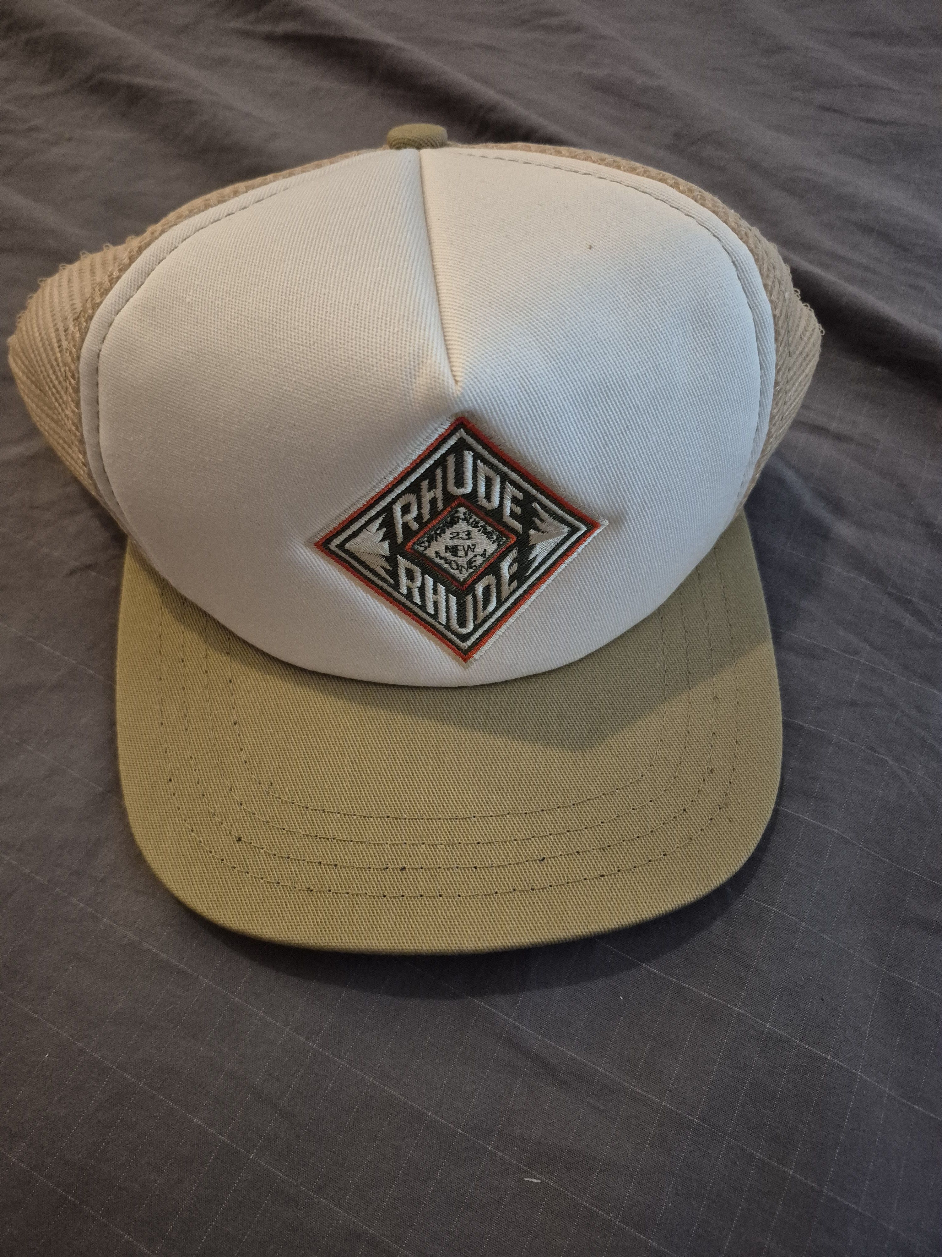 Rhude Rhude Beige Trucker Snapback Hat | Grailed
