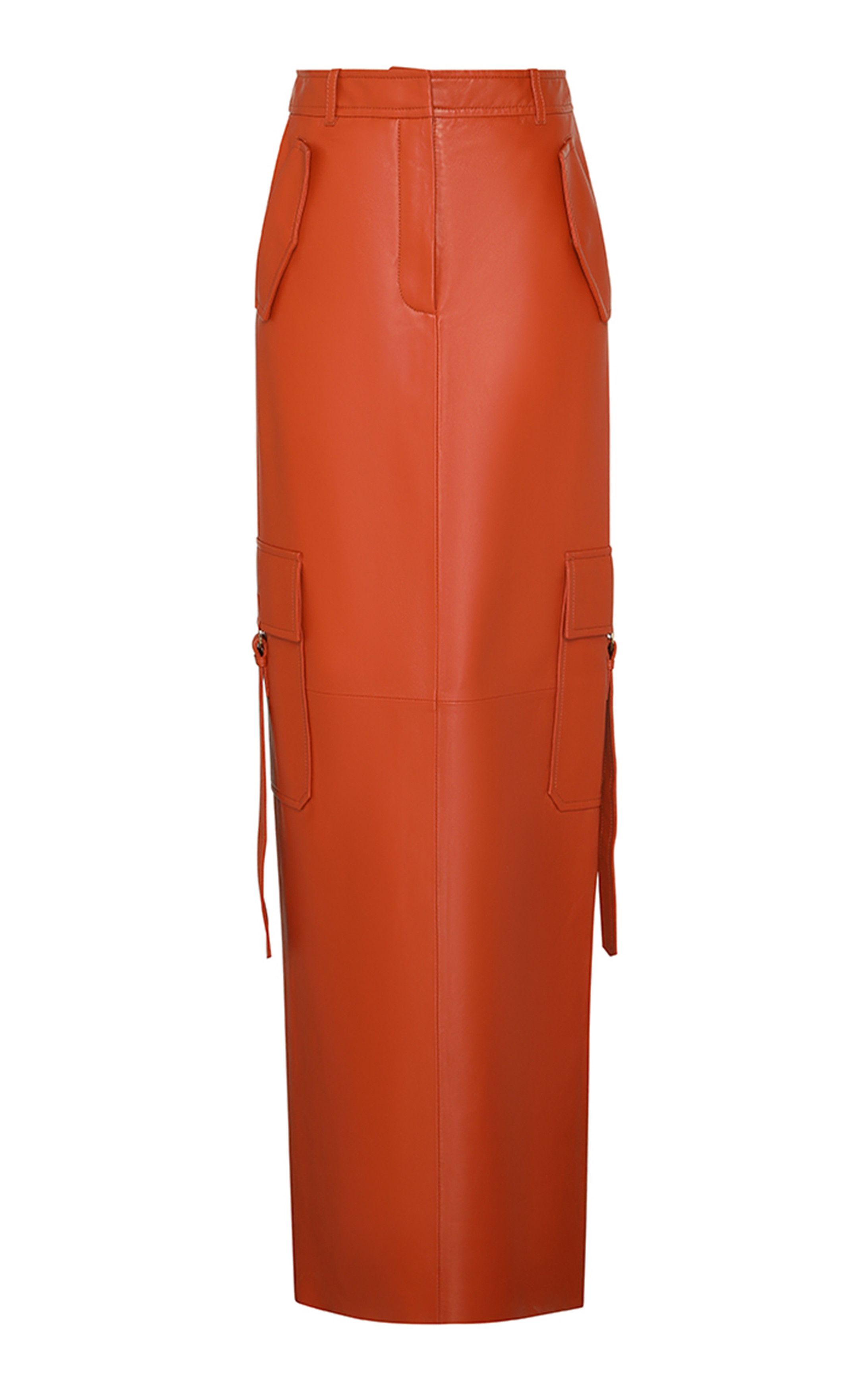 Zimmermann oc11z0725 Illustration Leather Cargo Maxi Skirt in Red Size 27" / US 4 / IT 40 - 1 Thumbnail