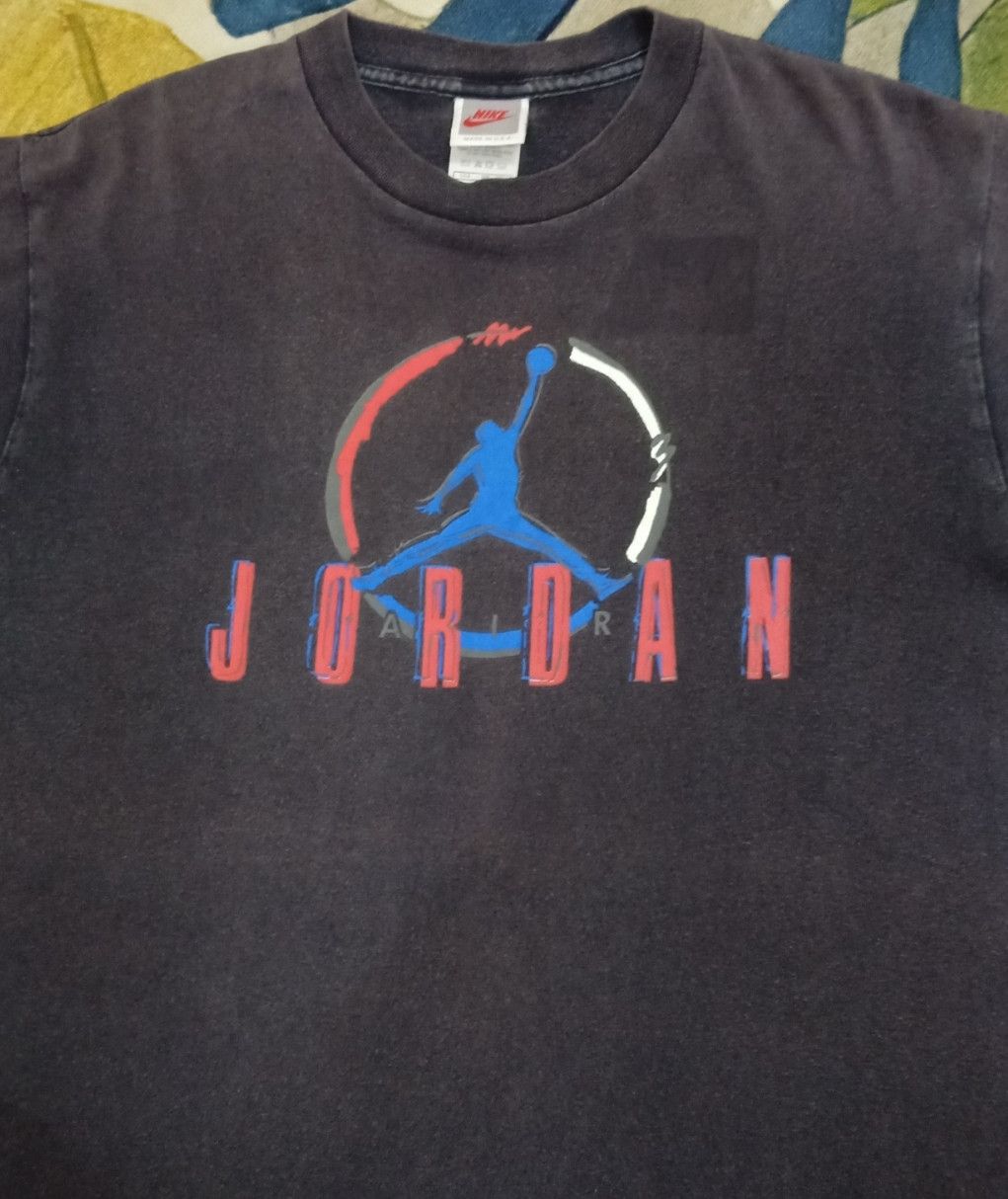 Jordan Brand × Nike × Vintage Vintage 90s NIKE Air Jordan Iconic Logo T-shirt Size US M / EU 48-50 / 2 - 2 Thumbnail