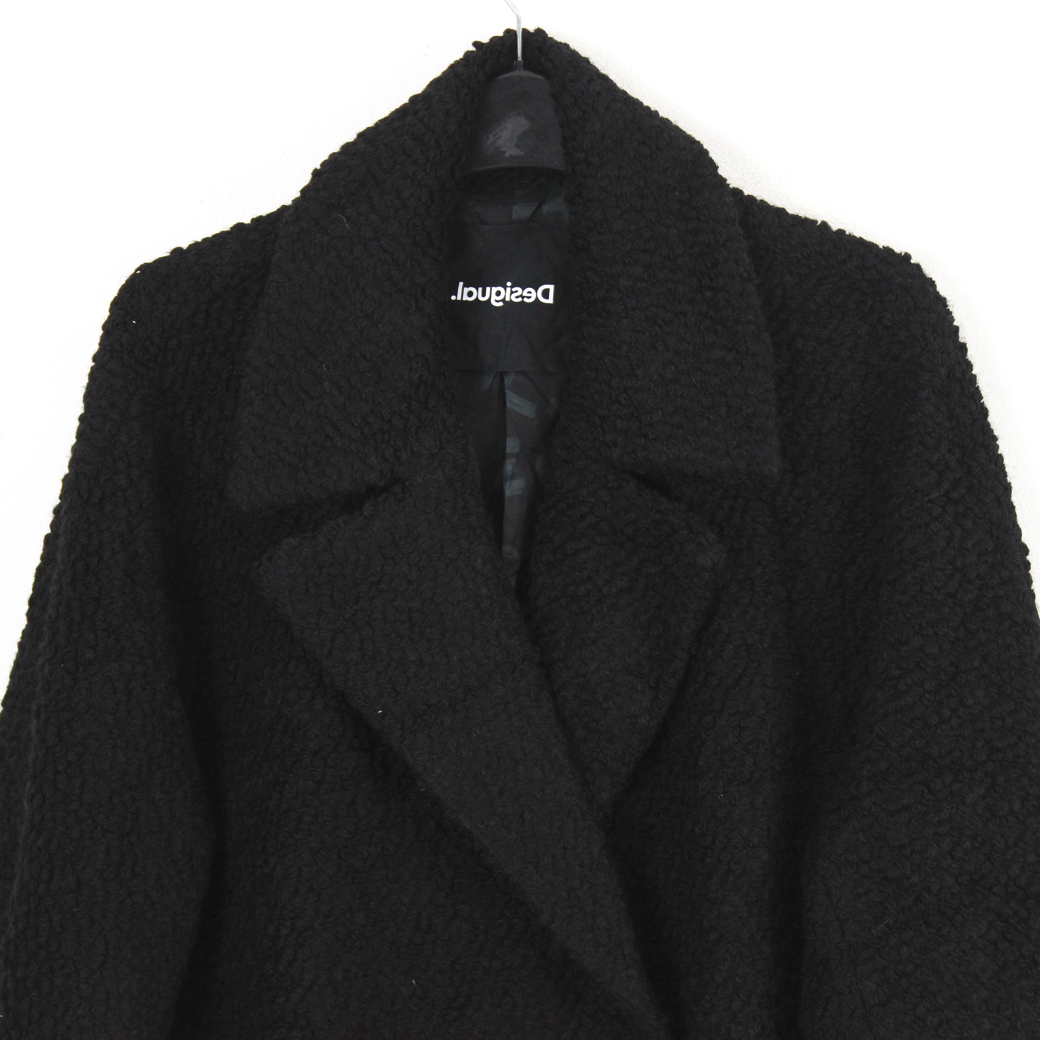 Desigual Womens L Wool Jacket Pea Coat Trench Mac Sherpa Winter Size L / US 10 / IT 46 - 2 Thumbnail