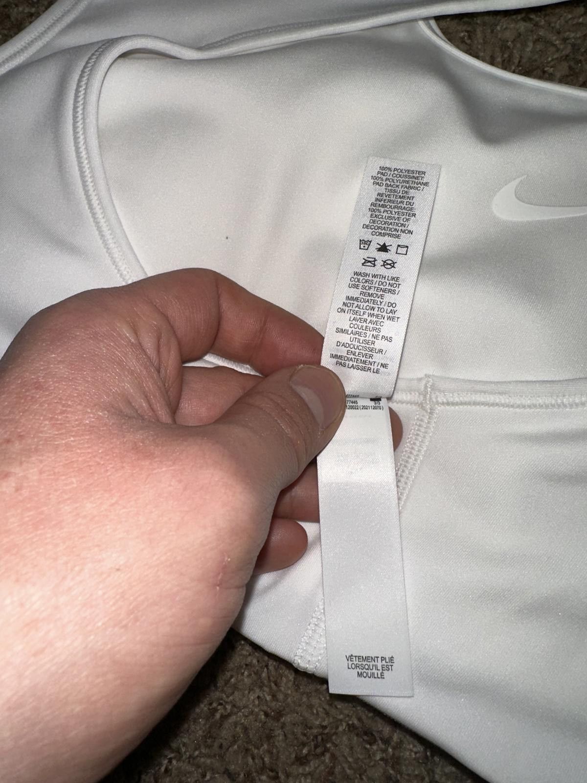 Nike Nike Pro Women’s Classic White Sports Bra Size ONE SIZE - 6 Thumbnail