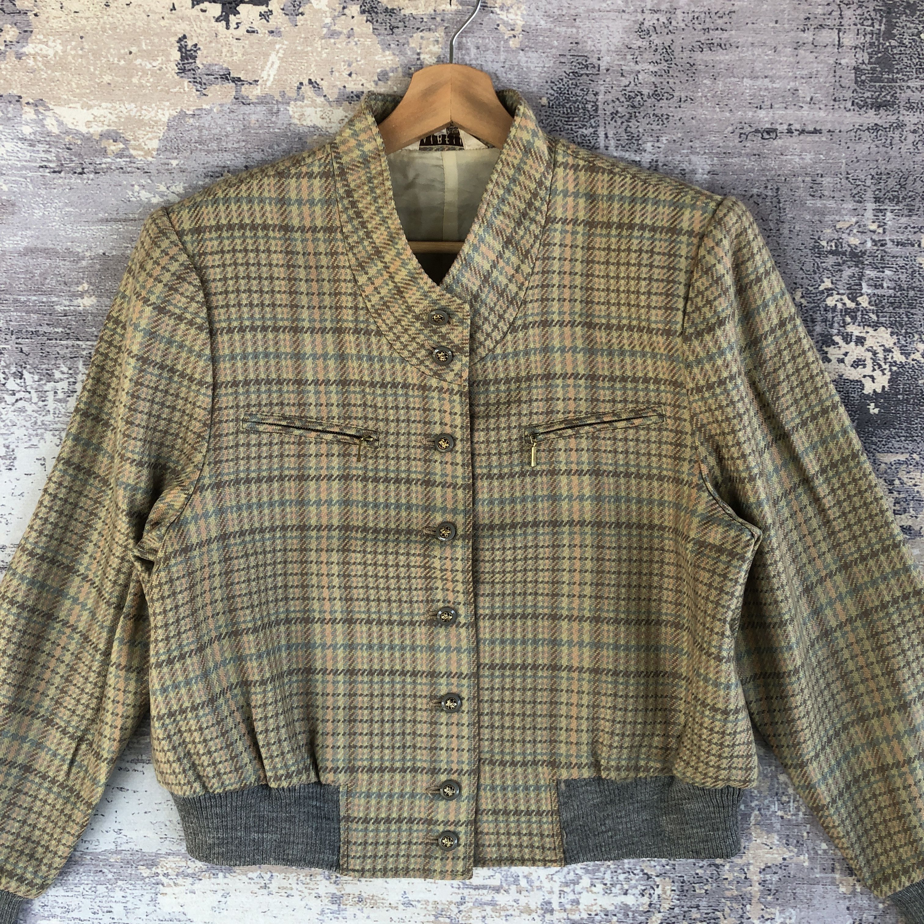 Japanese Brand × Vintage Vintage Albeil Plaid Tartan Checkered Wool Cropped Jackets Size M / US 6-8 / IT 42-44 - 3 Thumbnail