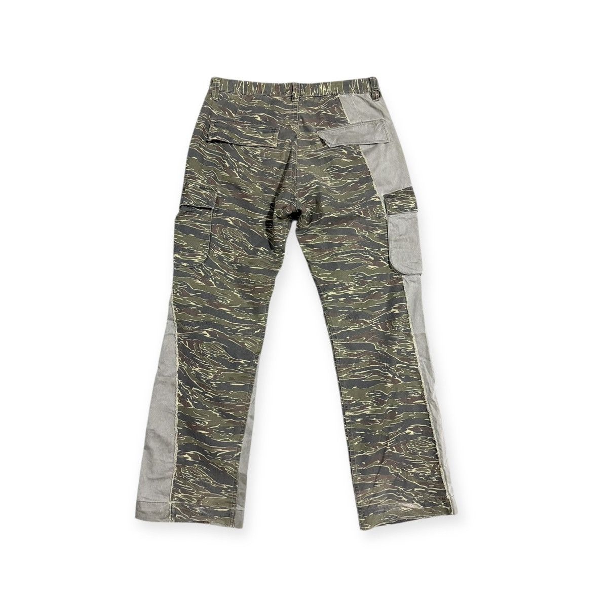 Subware Vtg💥Y2k Montage Mtg Hybrid Tiger Stripe Patchwork Cargo Pant Size US 33 - 2 Thumbnail