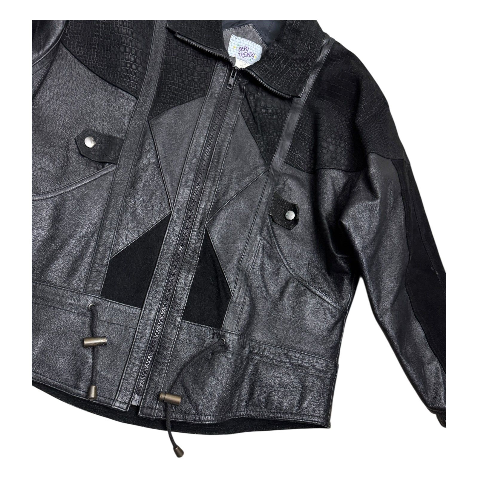 Vintage RETRO GENUINE LEATHER Trendy Vintage Bomber Jacket Small Size S / US 4 / IT 40 - 6 Thumbnail