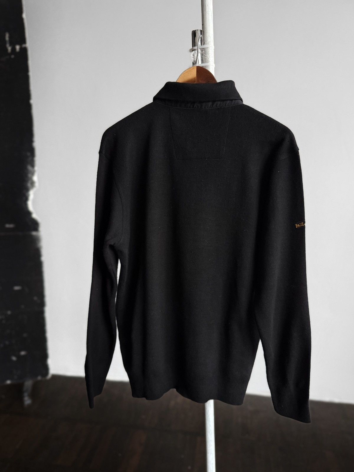 Paul & Shark Paul & Shark Mens Black Wool Polo Sweater LS Knit Jumper Size US L / EU 52-54 / 3 - 2 Thumbnail