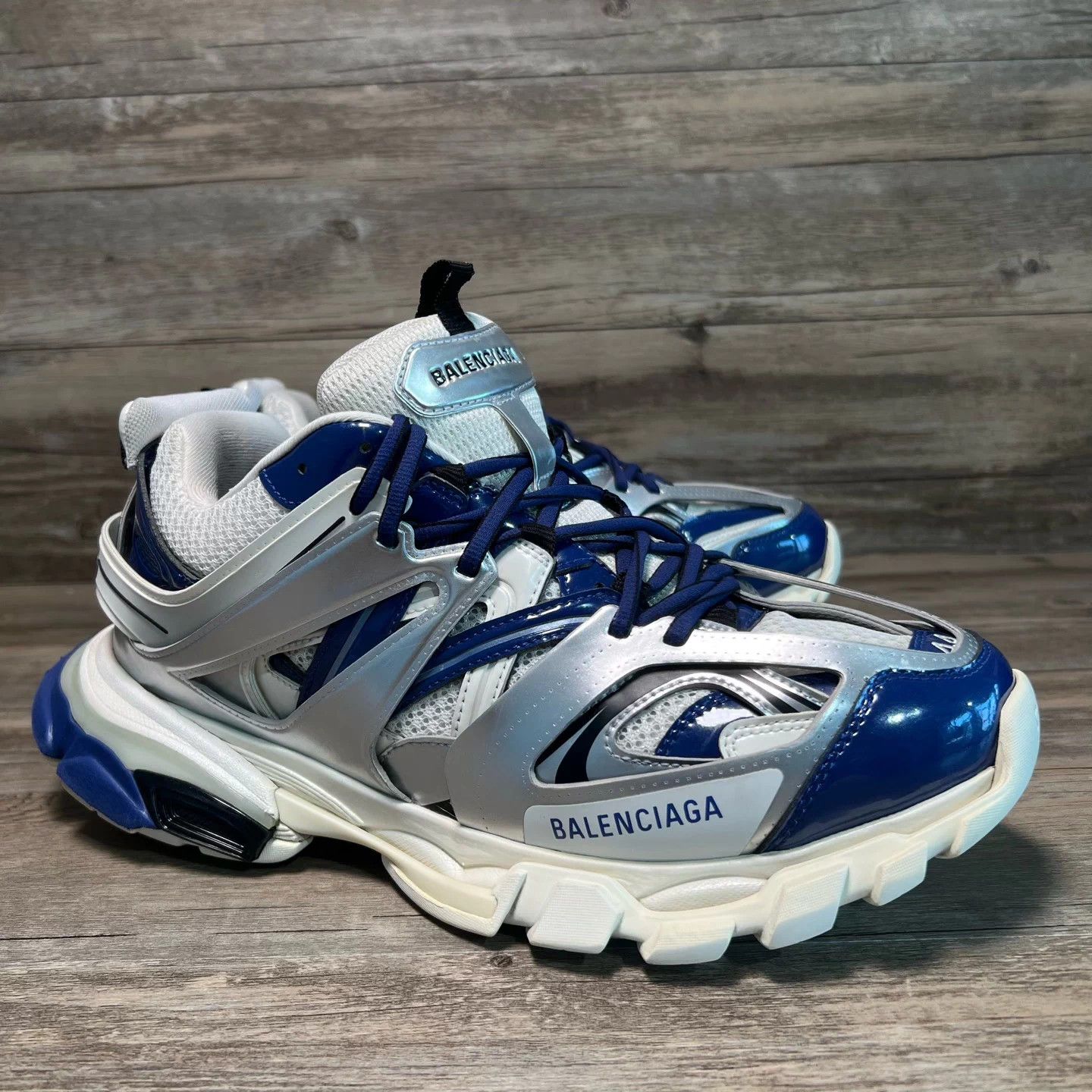 Balenciaga Balenciaga Track White Blue LED 44 97 New Size US 11 / EU 44 - 2 Thumbnail