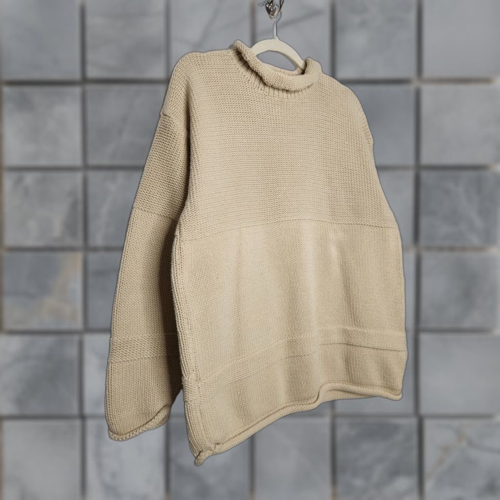 Guess VINTAGE GUESS Classic Sportswear Mock Neck Sweater Cotton Cream Tan M Medium Unisex Adults Pullover Knits Size US M / EU 48-50 / 2 - 1 Thumbnail