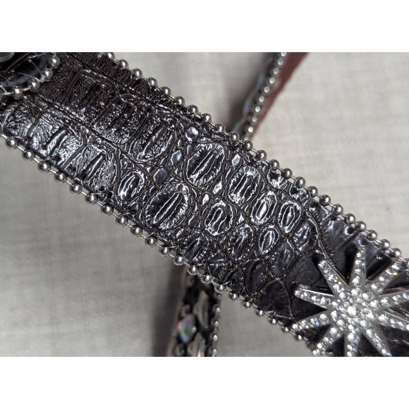 Vintage VINTAGE rhinestone belt Western XS? Size 40 - 4 Thumbnail