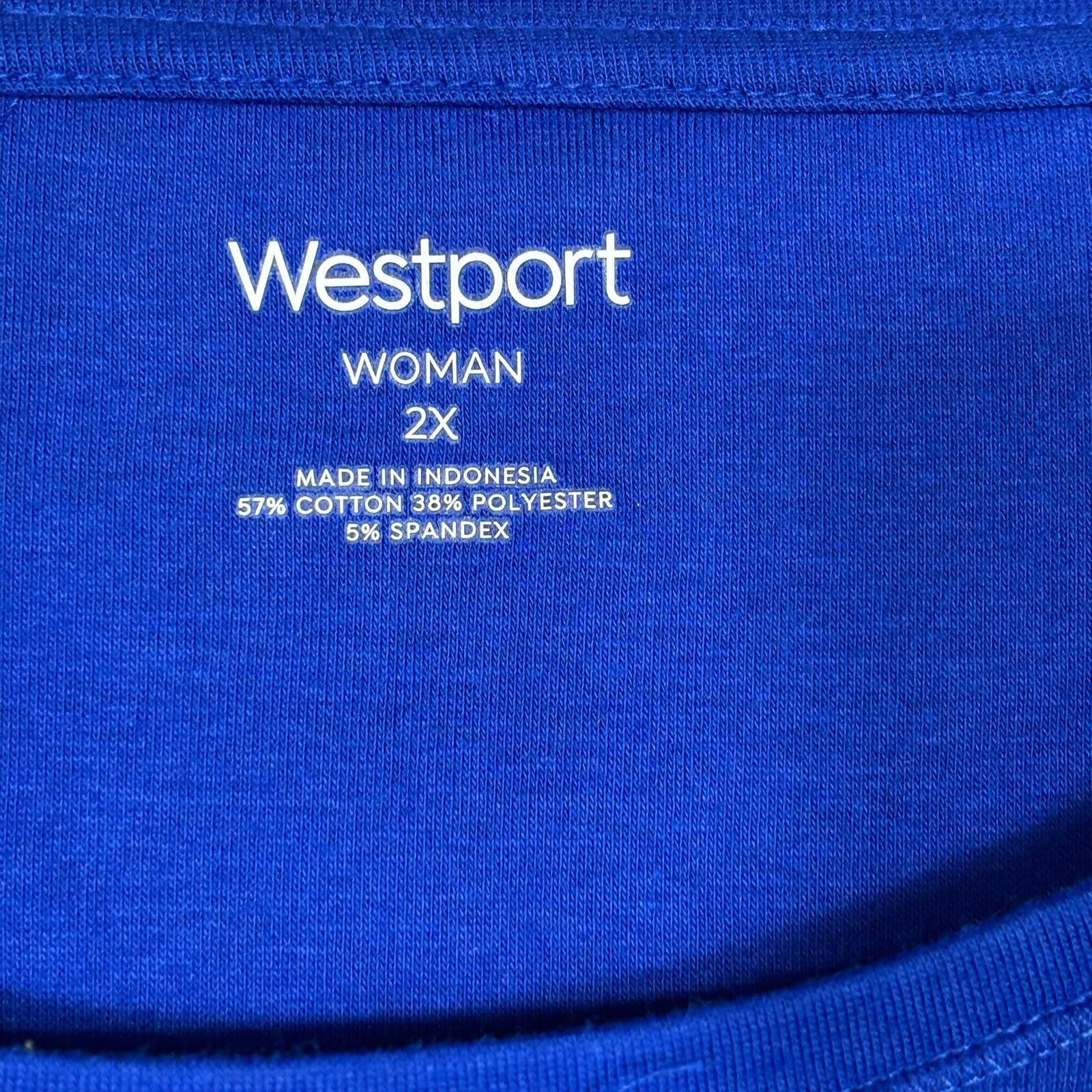 Other Westport Women's Blue Lace-Up Sleeve Top 2X Size XXL / US 16-18 / IT 52-54 - 3 Thumbnail
