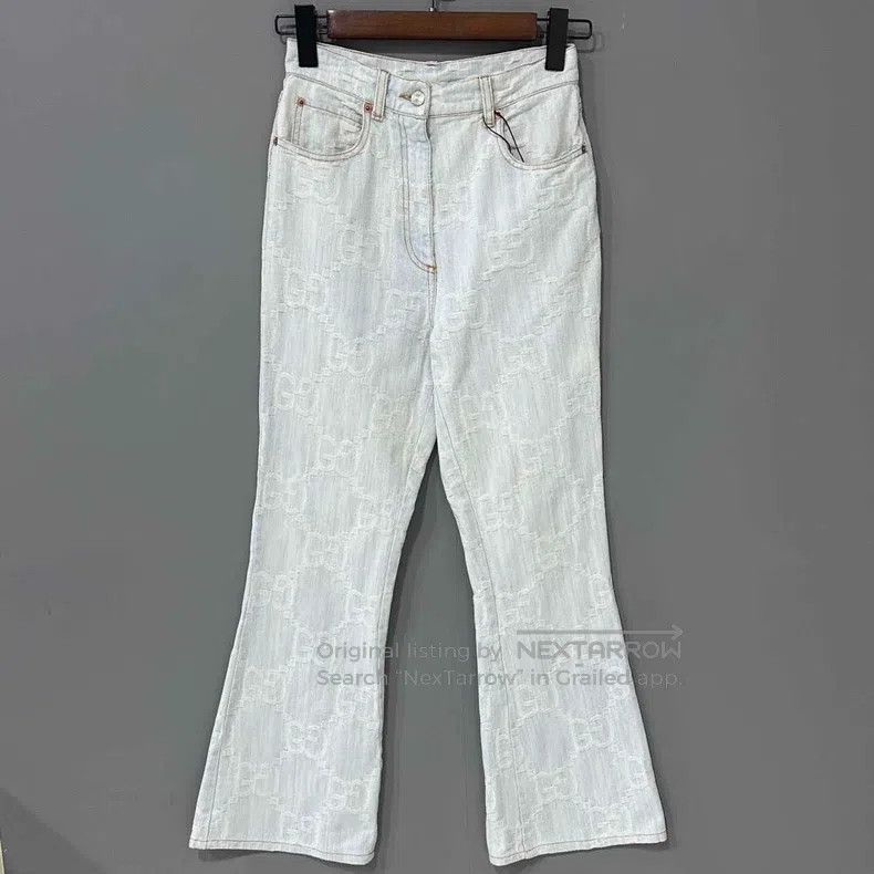 Gucci Gucci Full print light blue jeans Size 23" - 1 Thumbnail