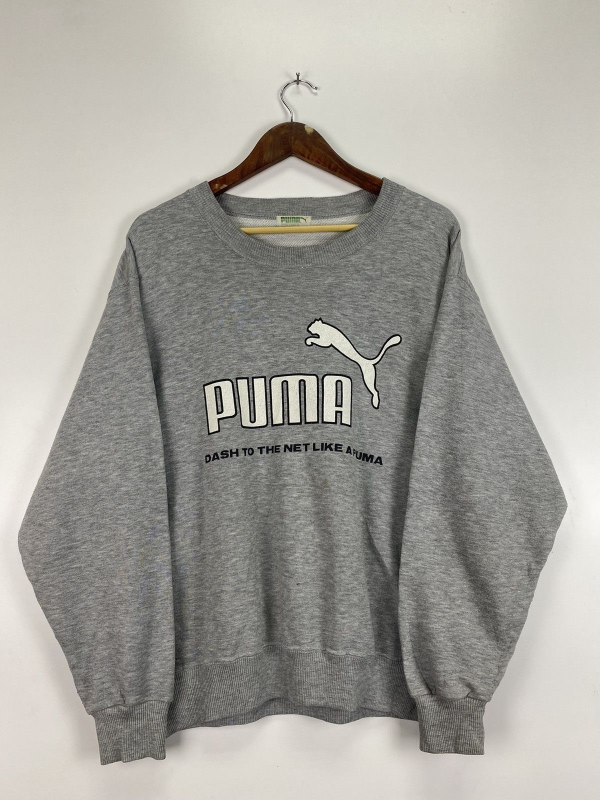 Puma × Vintage Vintage 90’s Puma big logo sweatshirt Size US L / EU 52-54 / 3 - 6 Thumbnail