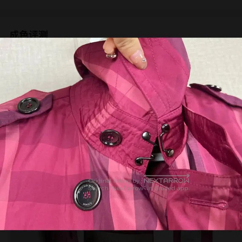 Burberry Burberry Pink Polyester Women's Trench Coat. Size XXS / US 00 / IT 34 - 2 Thumbnail