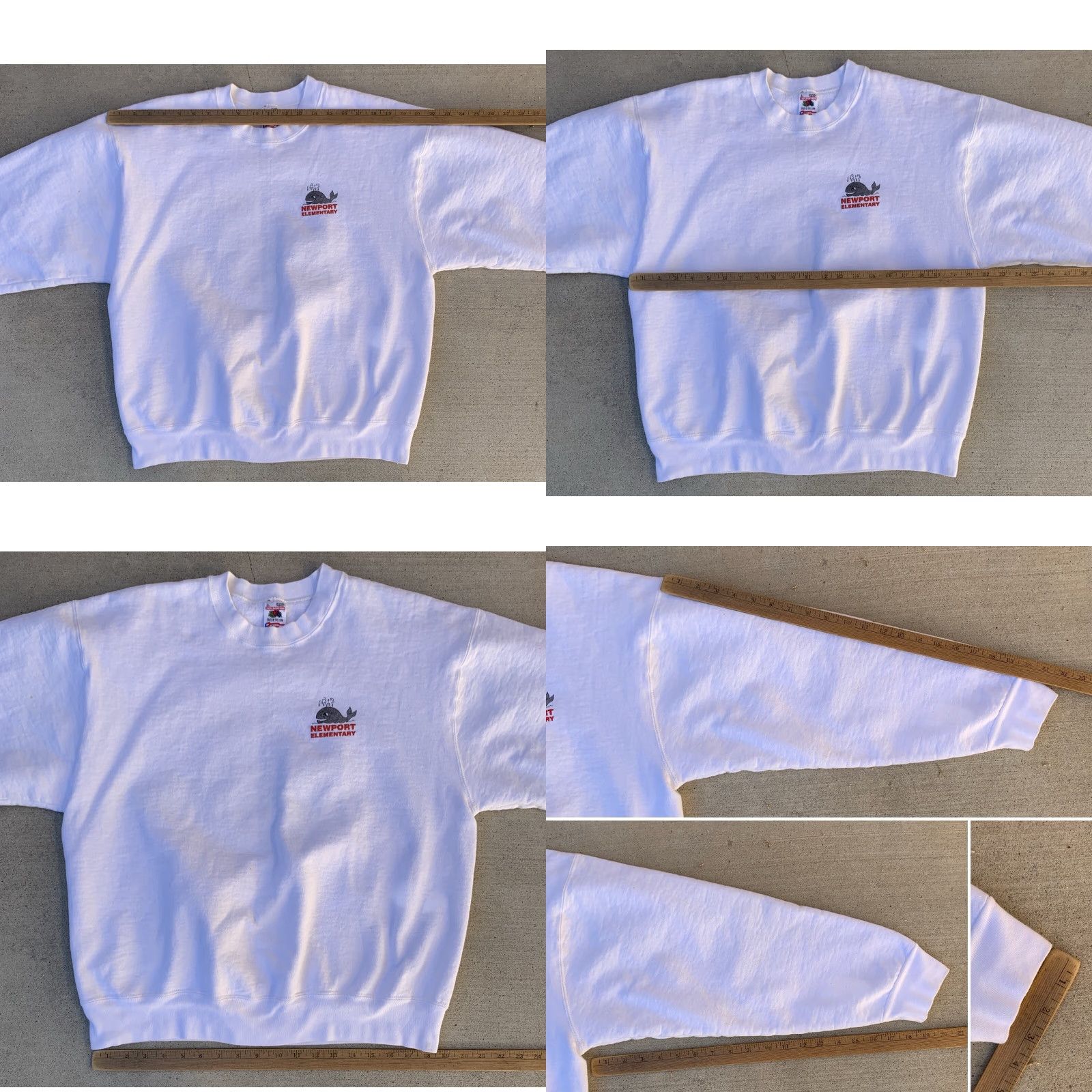 Fruit Of The Loom VINTAGE Newport Elementary A School To Spout About Sweatshirt Whale Graphic Sz L Sweatshirt Size US L / EU 52-54 / 3 - 11 Thumbnail