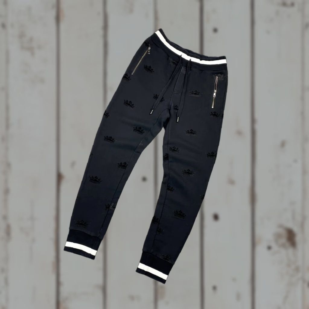 Dolce & Gabbana VINTAGE Dolce&Gabbana Crown Sweatpants Monogram Logo Men Size 48 Black Size US 32 / EU 48 - 1 Thumbnail