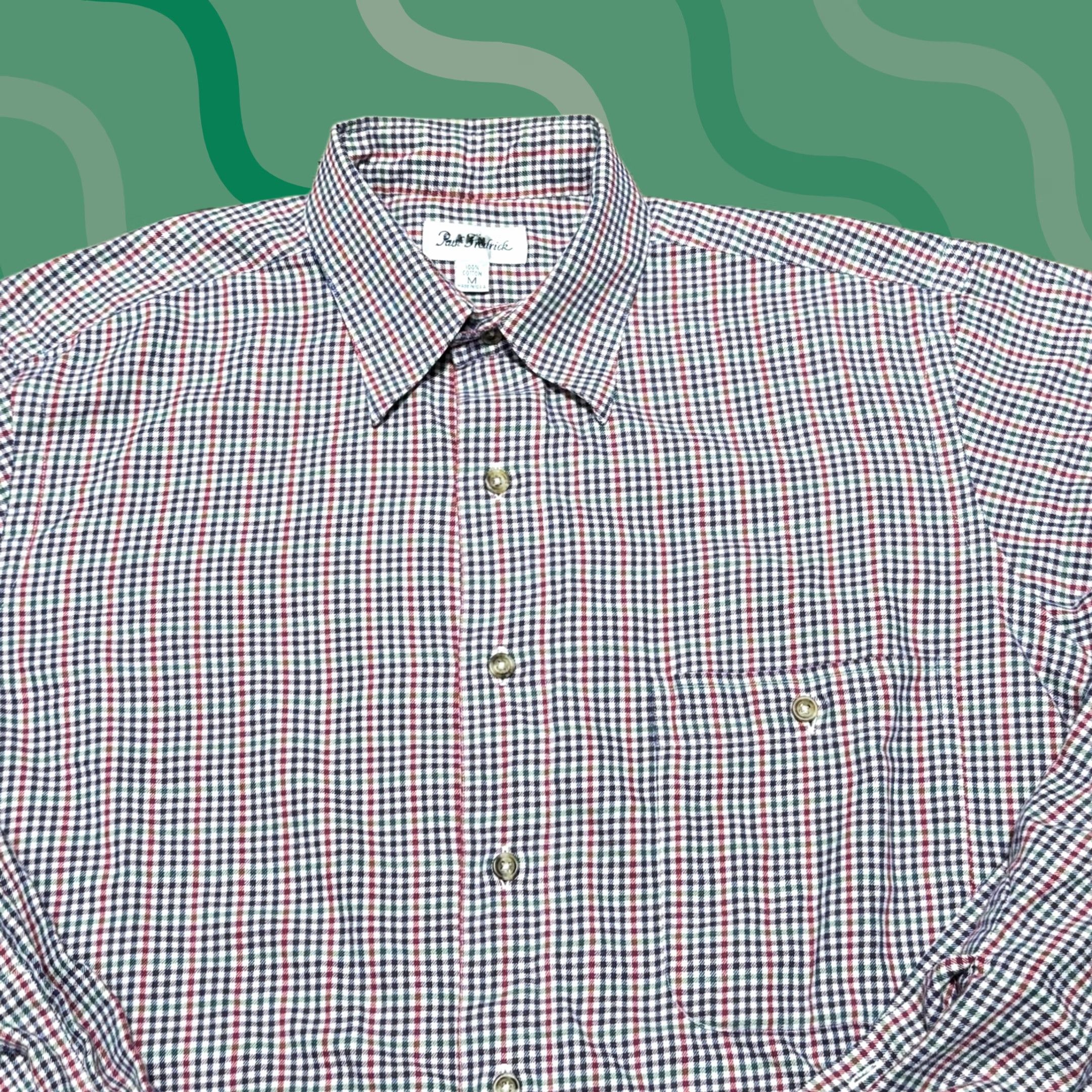 Vintage VINTAGE Paul Fredrick Shirt Mens M Red Blue Green Purple Plaid Button-Down Made in USA Size US M / EU 48-50 / 2 - 1 Thumbnail