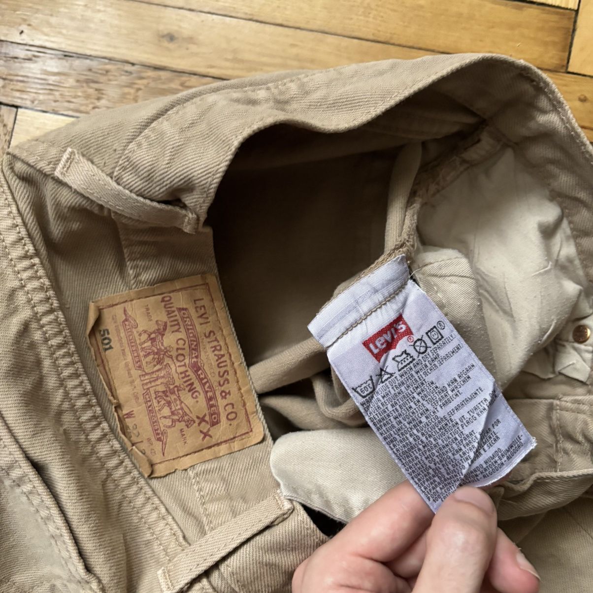 Levi's Vintage Clothing Vintage 80’s Levi’s 501 Jeans Made in UK Beige Denim Rare Ye Size US 32 / EU 48 - 6 Thumbnail
