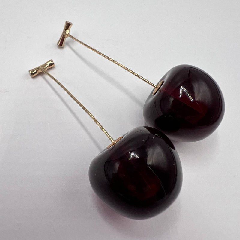 Vintage Vintage Red Cherry Earrings Dangle Fruit Costume Jewelry Size ONE SIZE - 6 Thumbnail