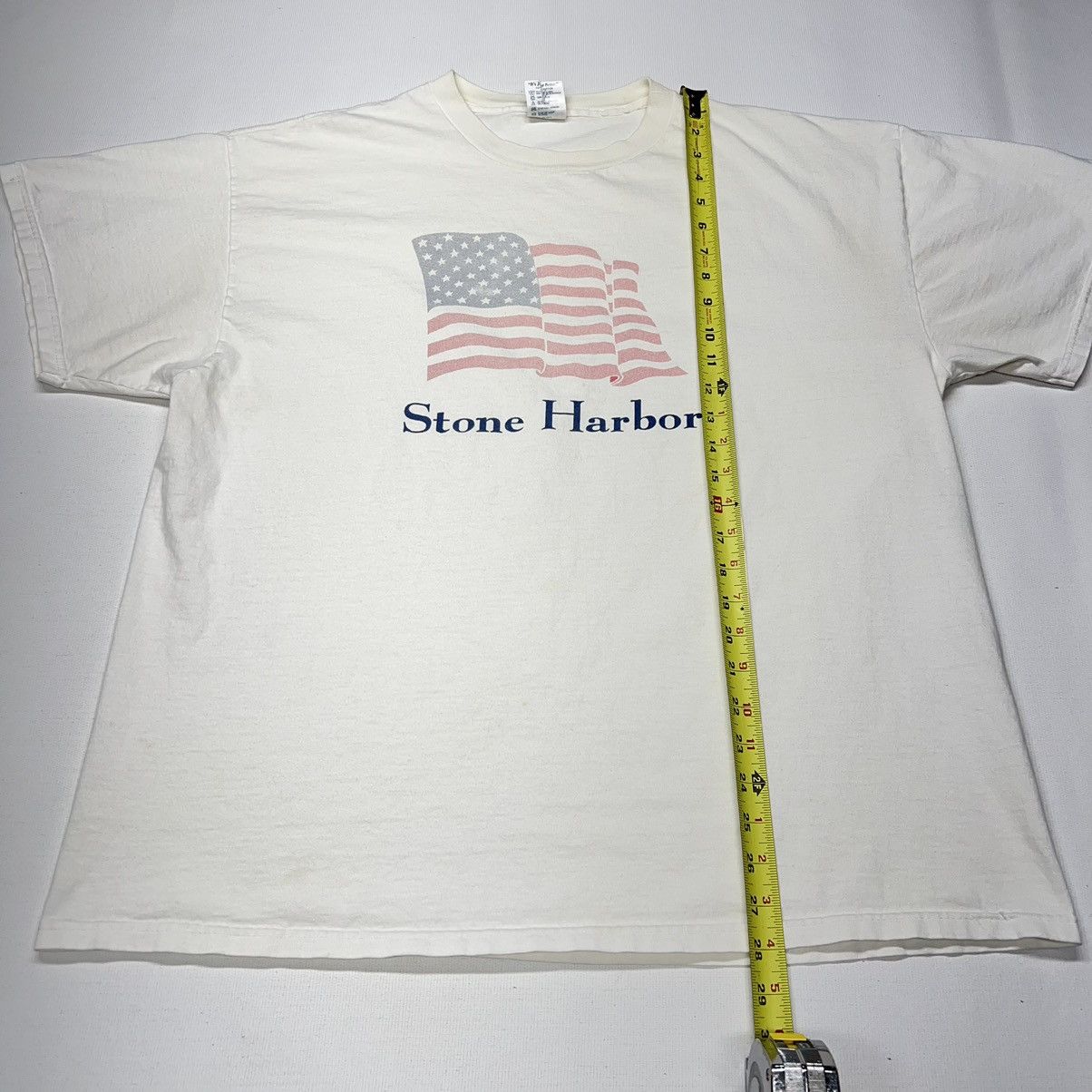 Delta × Vintage VTG Stone Harbor Tee Shirt White American Flag New Jersey Size US XL / EU 56 / 4 - 18 Thumbnail