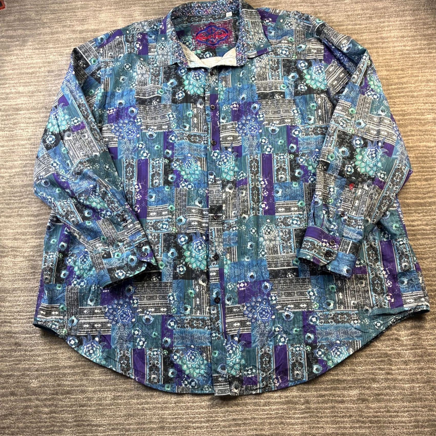 Robert Graham Robert Graham Shirt Mens 4XL Blue Paisley Button-Up Long Sleeve Holiday/All Seasons Mens LG Crew? Size US XXL / EU 58 / 5 - 2 Thumbnail