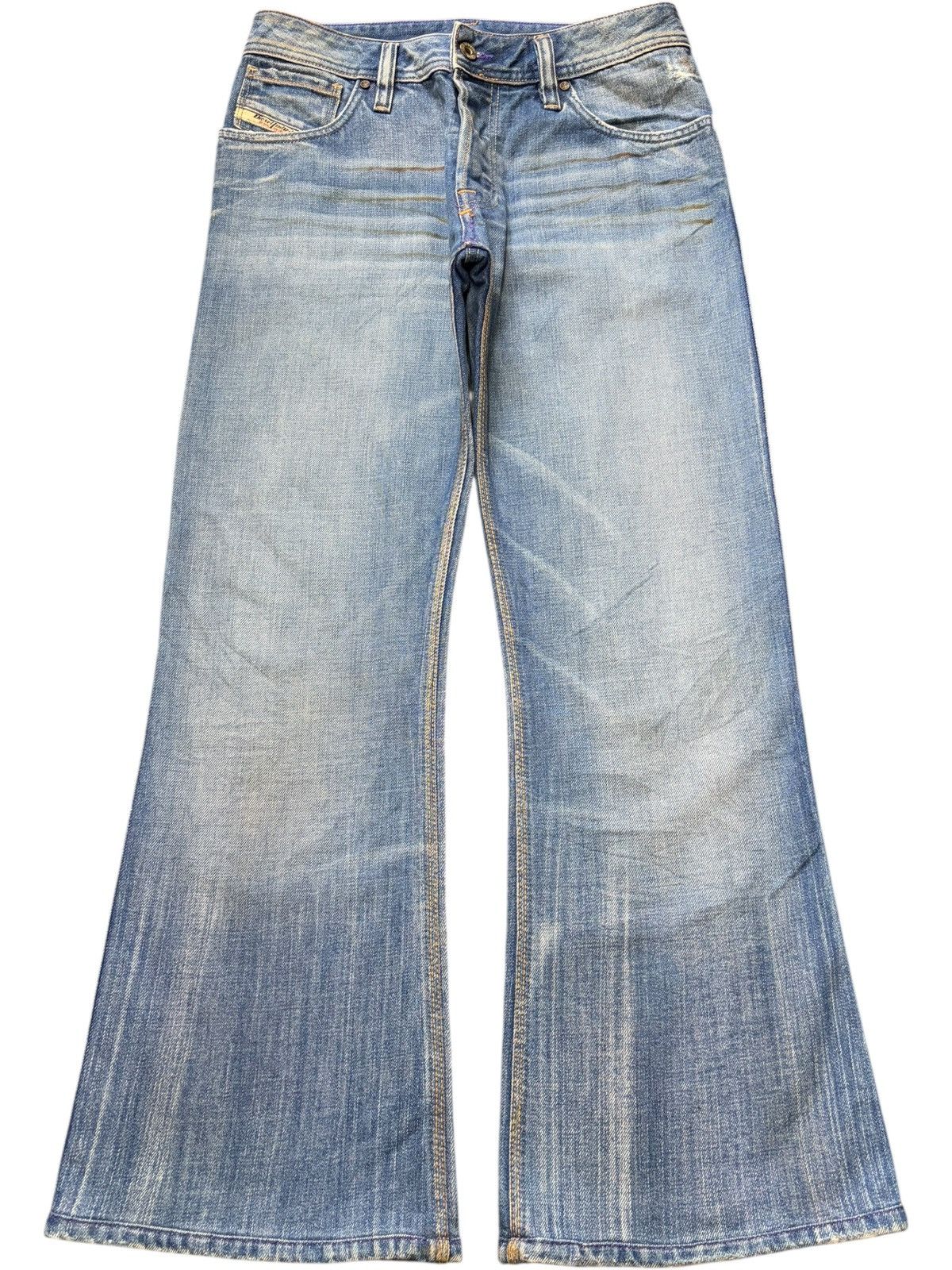 Diesel Vintage Italy Diesel Faded Wash Distress Flare Jeans Size US 29 - 1 Thumbnail