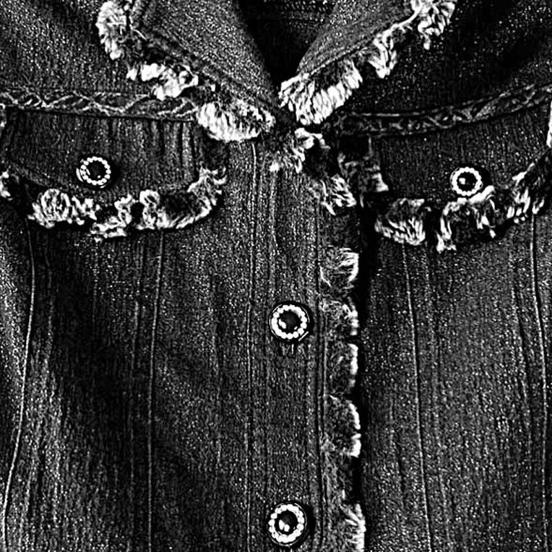 Other Vintage Nancy Bolen Faux Fur Embellished Black Denim Vest Size S / US 4 / IT 40 - 4 Thumbnail