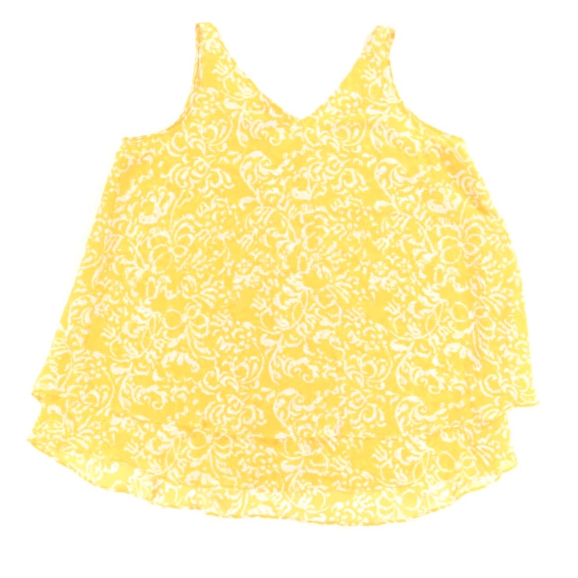 Vintage Lane Bryant Yellow Flowered Tank Tunic V-Neck Top Women 14L Shirt Sleeveless Floral Size XL / US 12-14 / IT 48-50 - 4 Thumbnail