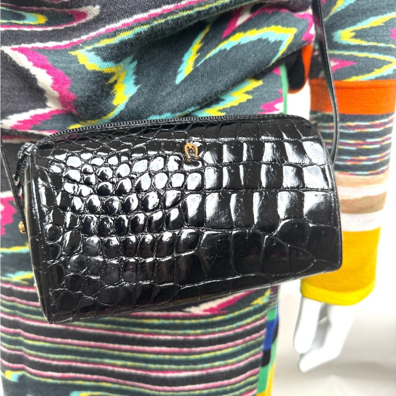 Other Mini black Crocodile Aigner 2 way bag can be worn Size ONE SIZE - 2 Thumbnail