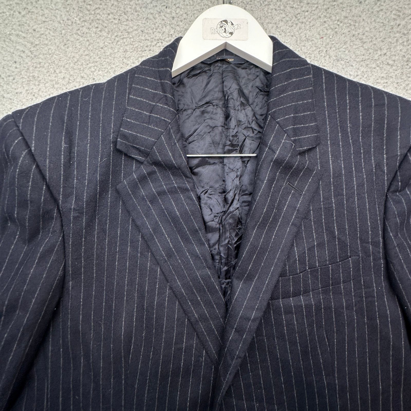 Brooks Brothers Brooks Brothers Pinstripe Wool Jacket 42 Long Navy Italy Size US L / EU 52-54 / 3 - 10 Thumbnail