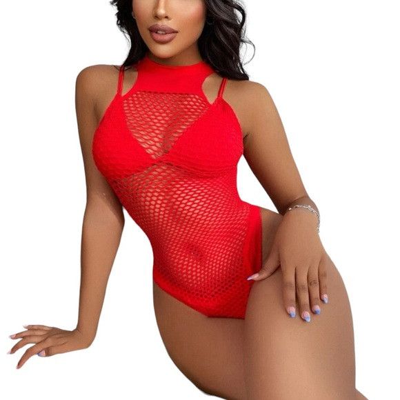 Other Classic Sexy Fishnet Mesh Cut Out Bodysuit Without Liner Size ONE SIZE - 1 Thumbnail
