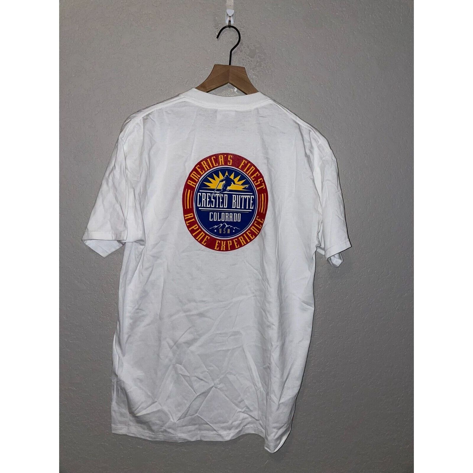 Jerzees 90s Crested Butte CO Alpine Ski Skiing White Shirt VTG L Size US L / EU 52-54 / 3 - 1 Thumbnail
