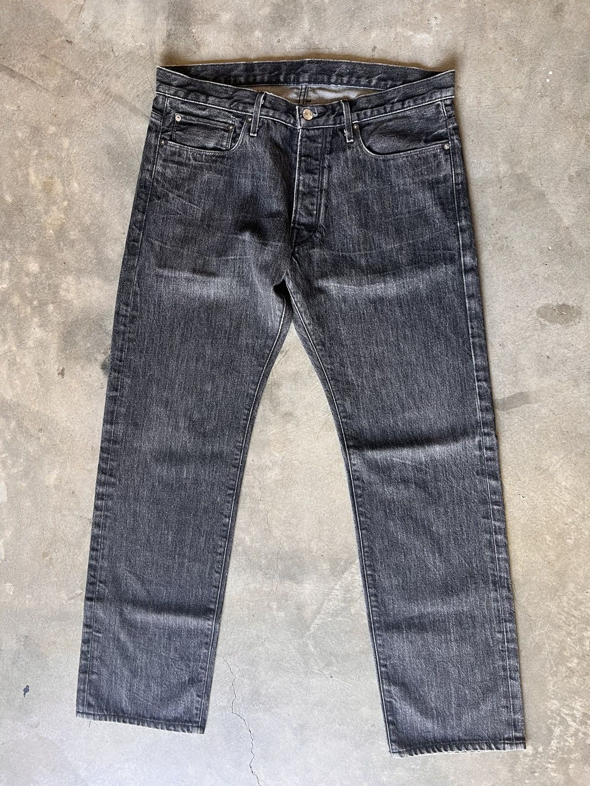 Helmut Lang Helmut Lang 1999 Coated Black Waxed Denim Classic Cut