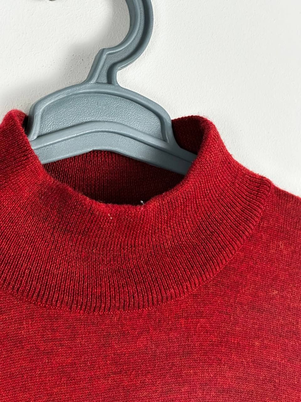 Fedeli FEDELI 100% Wool Red Mock Neck Sweater Size US M / EU 48-50 / 2 - 6 Thumbnail