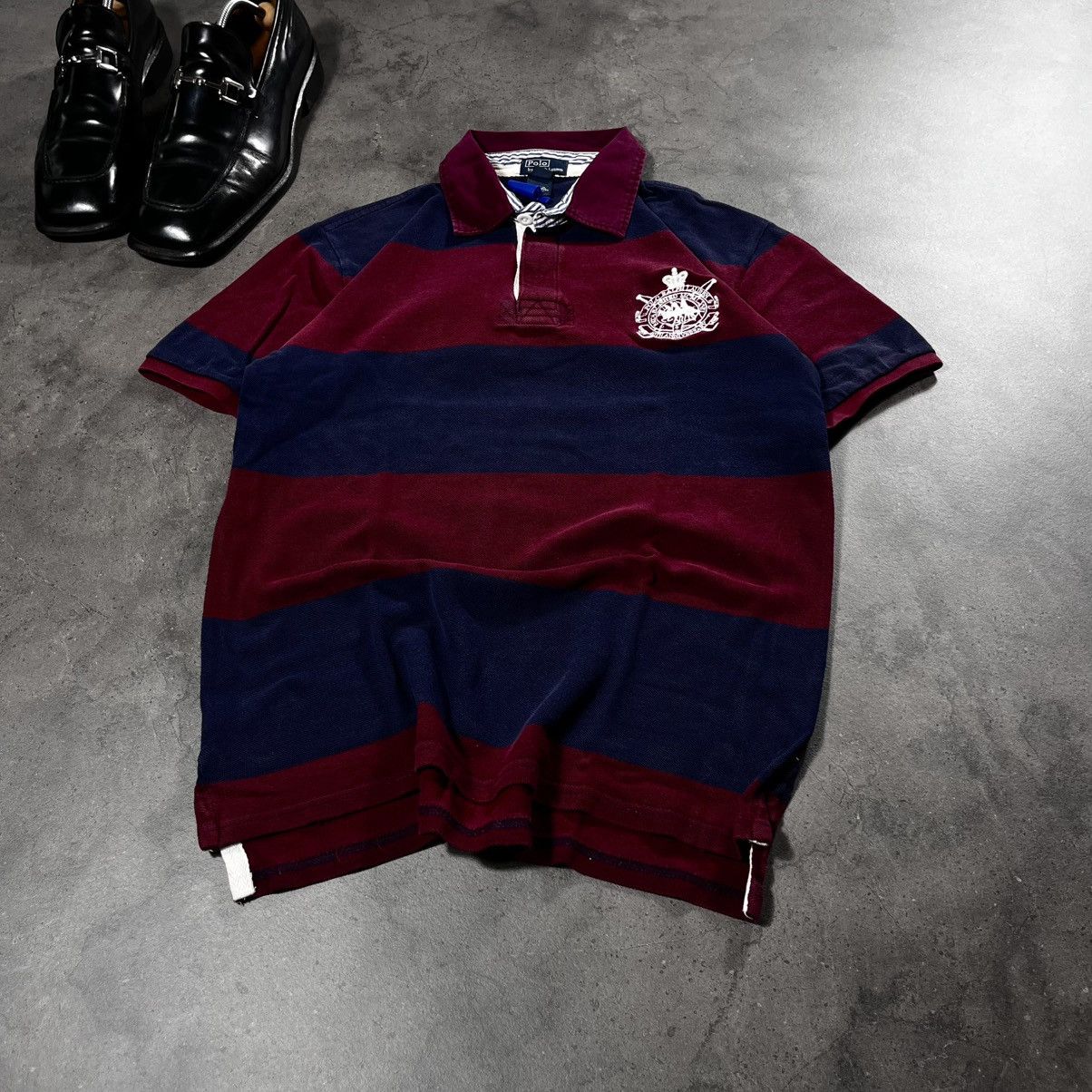 Polo Ralph Lauren Polo Ralph Lauren 00s Vintage Striped Rugby Polo Tshirt Tee Size US S / EU 44-46 / 1 - 1 Thumbnail