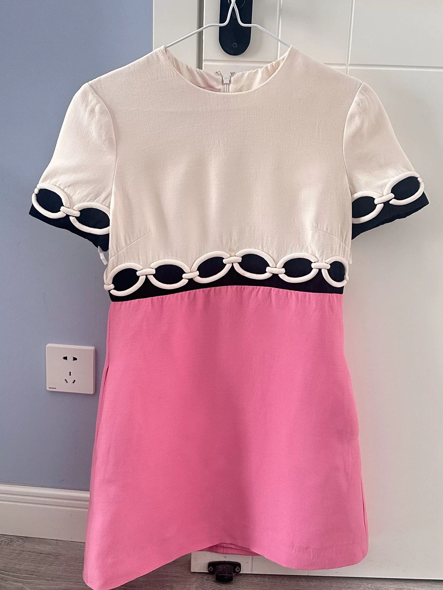 Valentino Pink Silk Wool Chain Dress