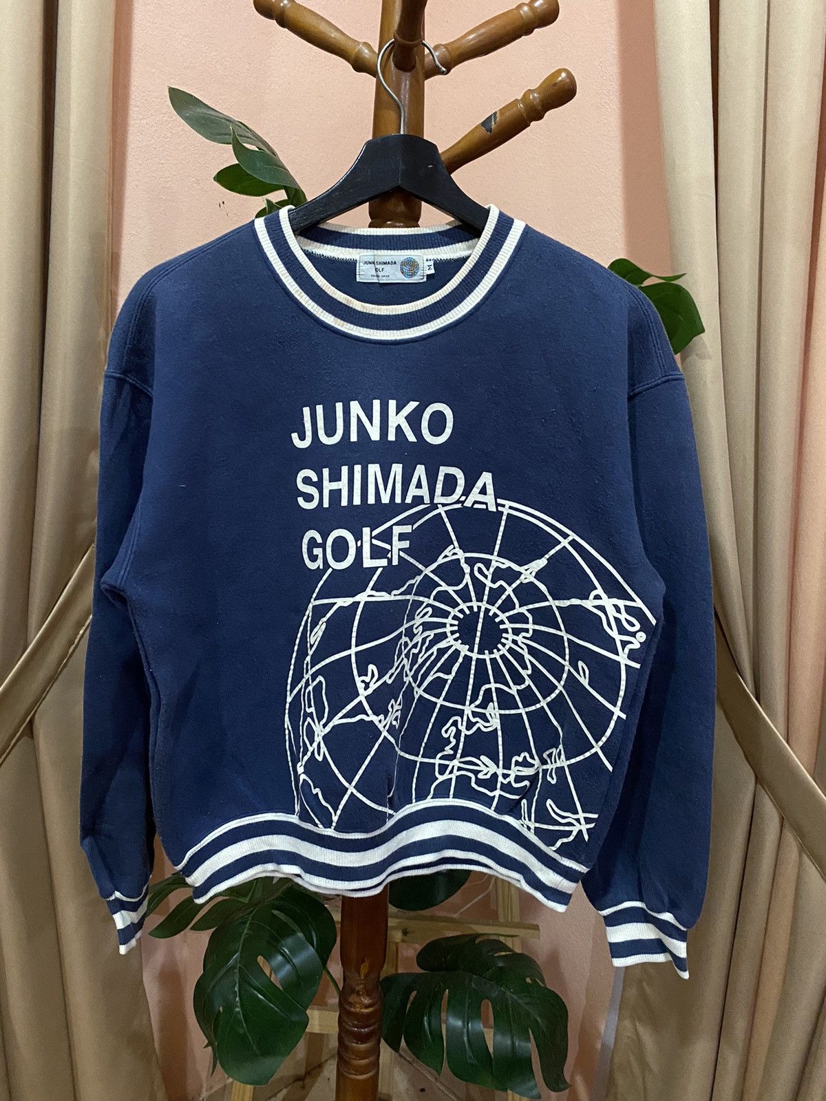 Junko Shimada Junko Shimada Golf Sweatshirt - Navy Blue with Globe Design Size US M / EU 48-50 / 2 - 1 Thumbnail