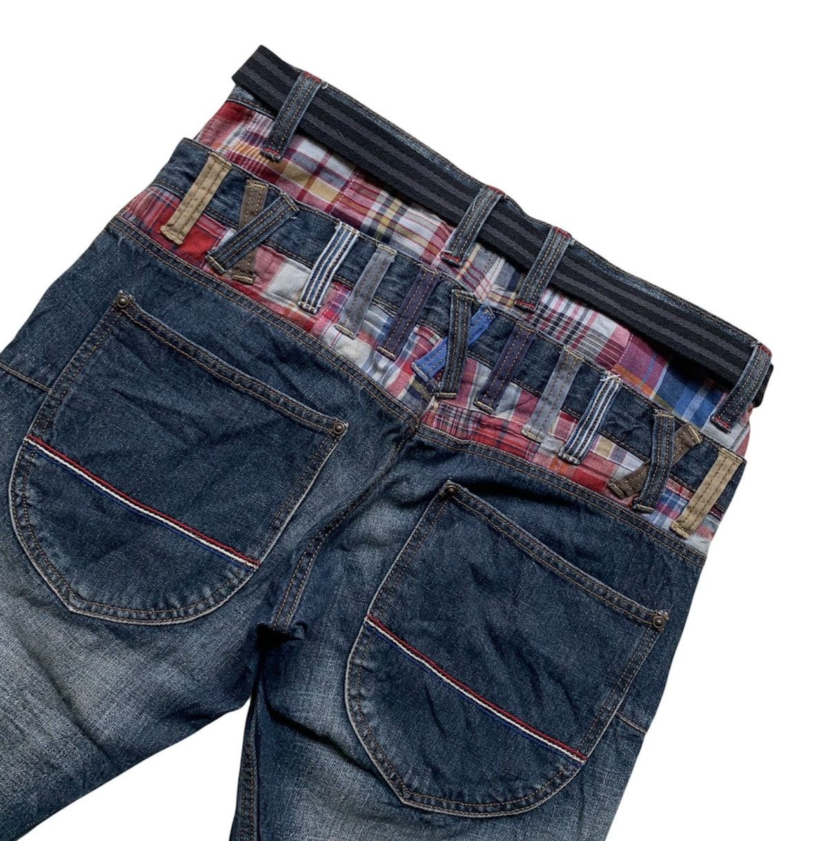 If Six Was Nine Memory special japan double waist with madras plaid trim Size US 33 - 7 Thumbnail