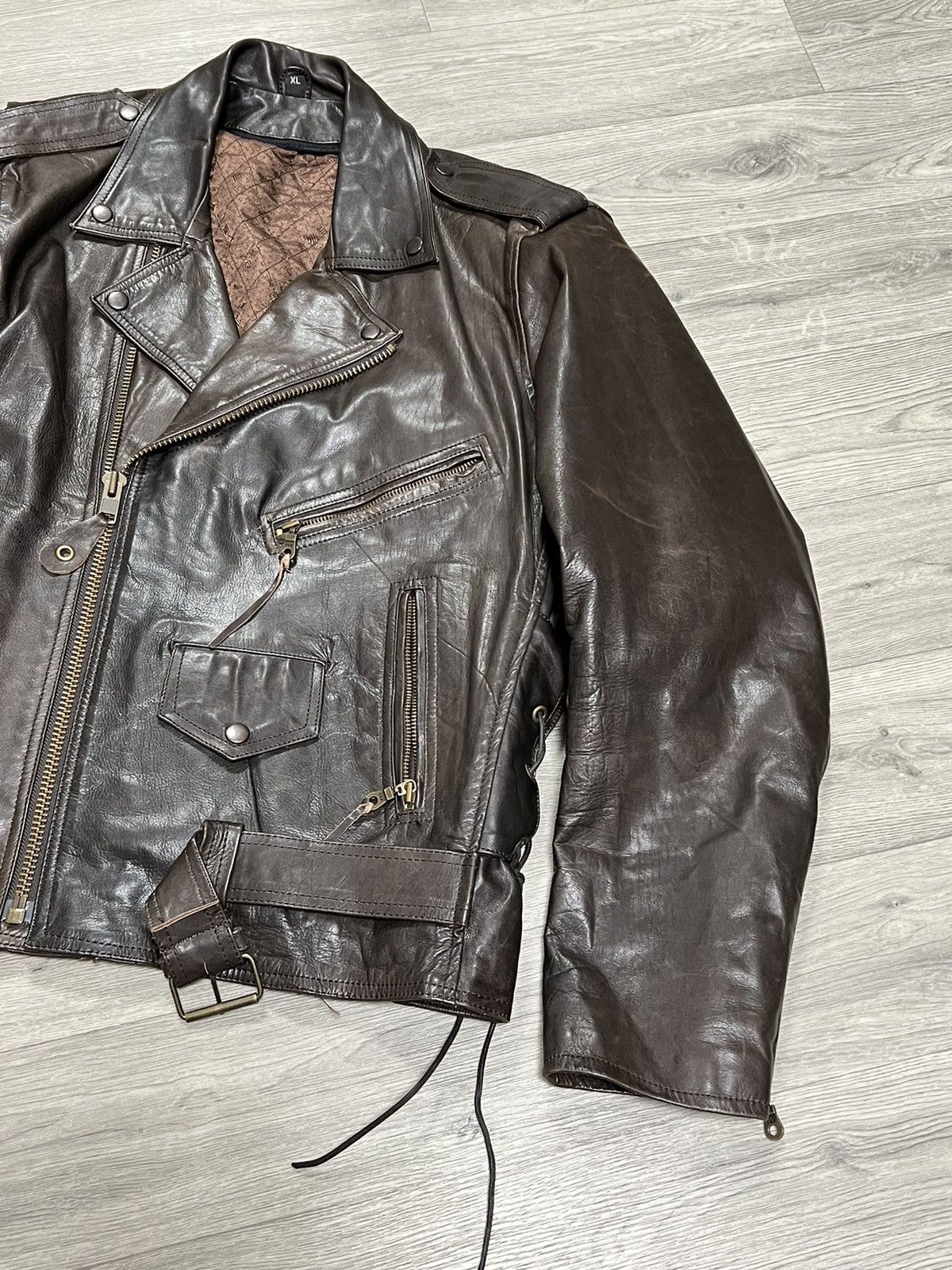 Vintage Vintage men’s leather jacket motorcycle USA Size US XL / EU 56 / 4 - 4 Thumbnail