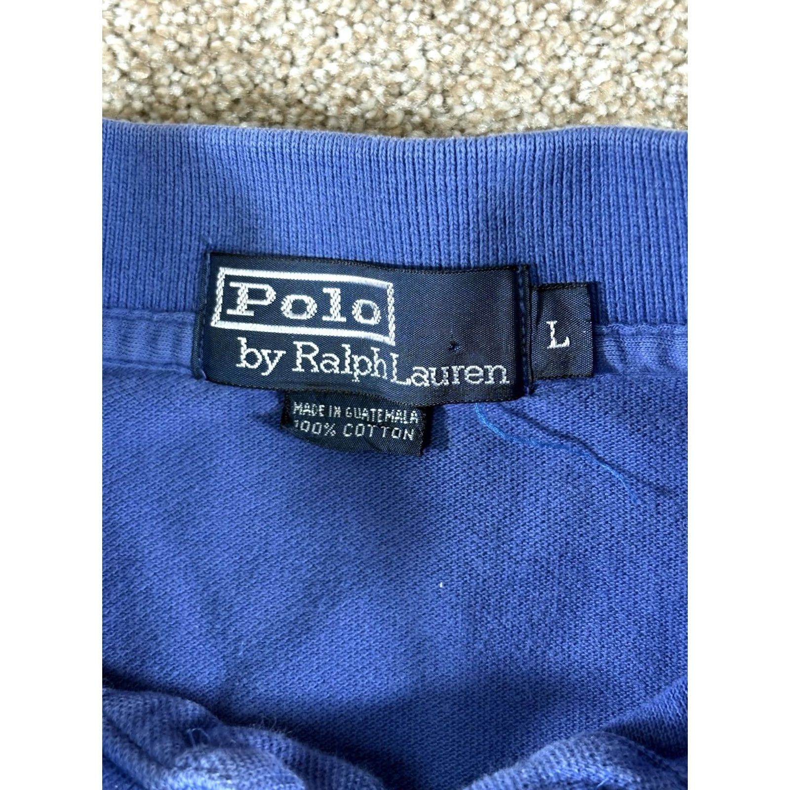 Ralph Lauren VINTAGE Polo Ralph Lauren Classic Fit Blue Polo Shirt Yellow Pony 100% Cotton Sz Large Polo Men Regular Short Sleeve Logo Embroidered Size US L / EU 52-54 / 3 - 3 Thumbnail