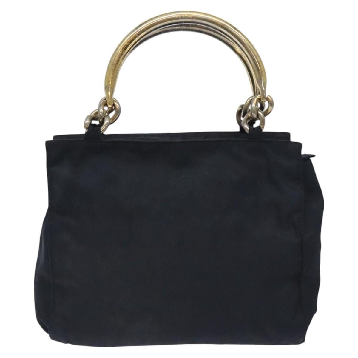 Prada PRADA Hand Bag Nylon Black Gold Size ONE SIZE - 3 Thumbnail