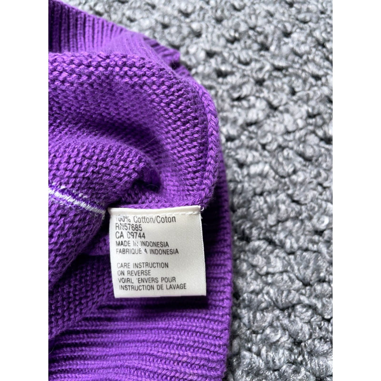 Vintage VINTAGE La Mode Argyle Button Up Sweater Vest Women's Large White Purple Chunky Knit 90s Retro Size L / US 10 / IT 46 - 4 Thumbnail