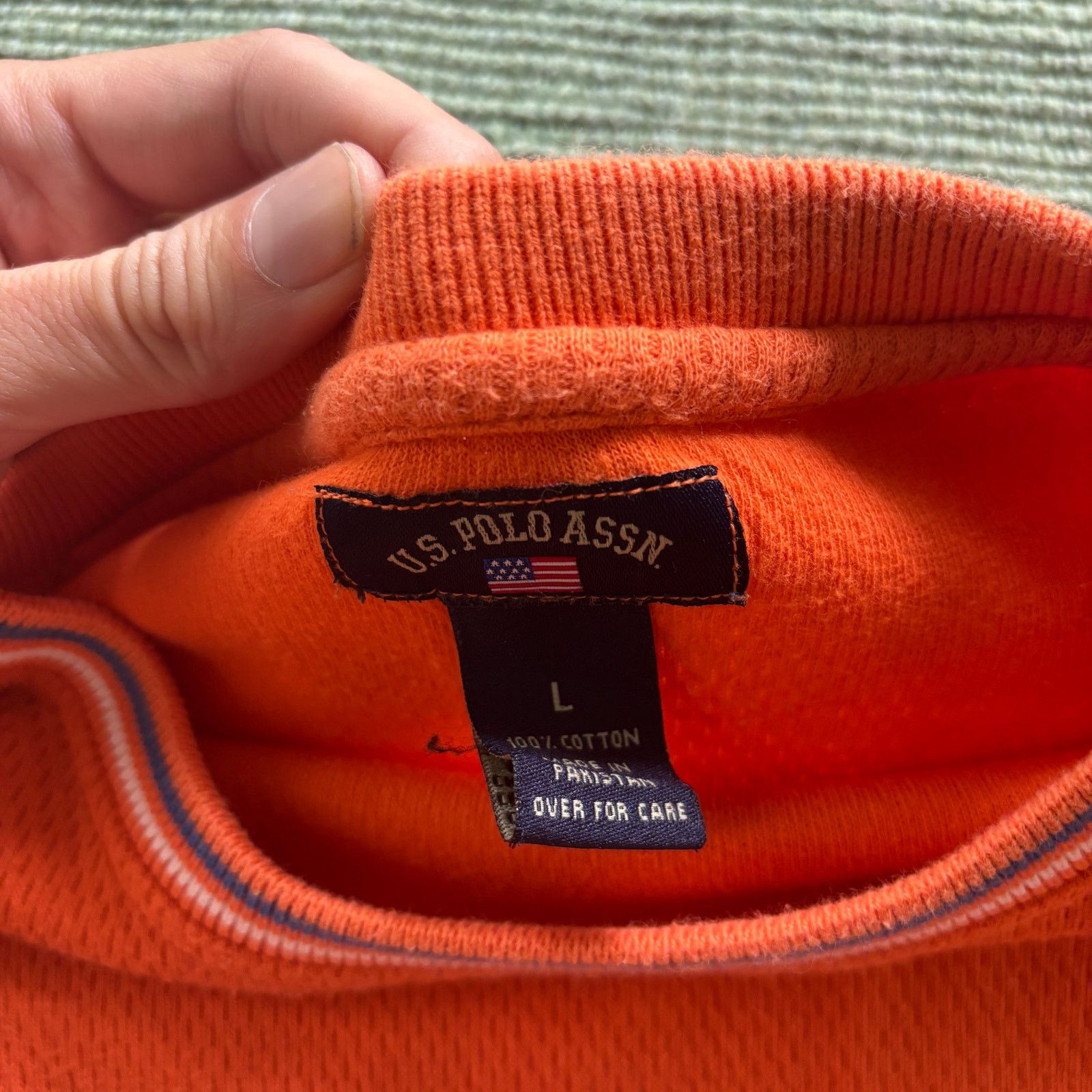 U.S. Polo Assn. × Vintage Vintage Y2K Orange Cotton Mesh US Polo Assn Tee Shirt Sz L Size US L / EU 52-54 / 3 - 4 Thumbnail