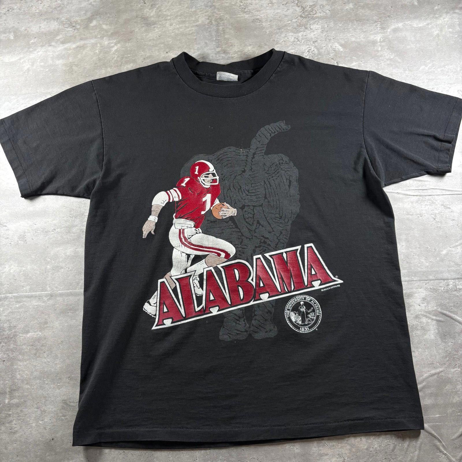 Hanes Vintage 80s Alabama football tee Size US XL / EU 56 / 4 - 1 Thumbnail